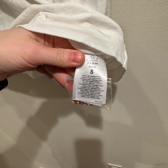 Farm Rio White Beaded Flowers‎ T-Shirt Small - Picture 6 of 13